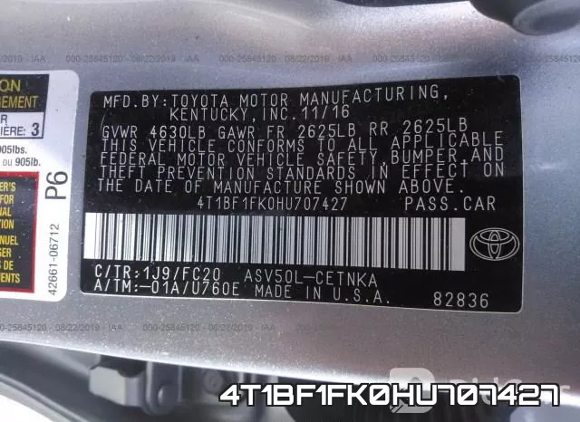 4T1BF1FK0HU707427 фото 10