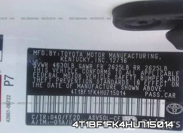 4T1BF1FK4HU715014 фото 10
