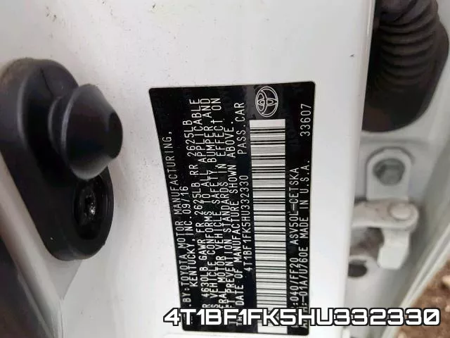 4T1BF1FK5HU332330 фото 2