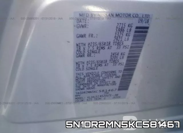 5N1DR2MN5KC581467 фото 10