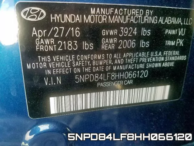 5NPD84LF8HH066120 фото 2