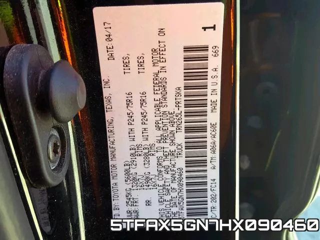 5TFAX5GN7HX090460 фото 2