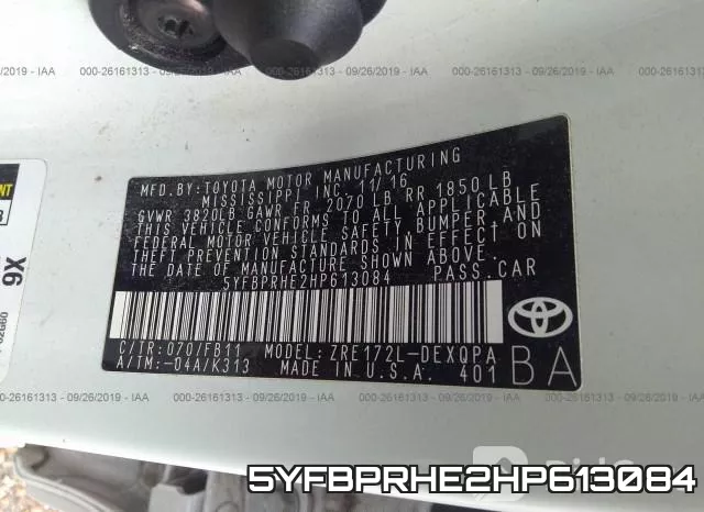5YFBPRHE2HP613084 фото 10