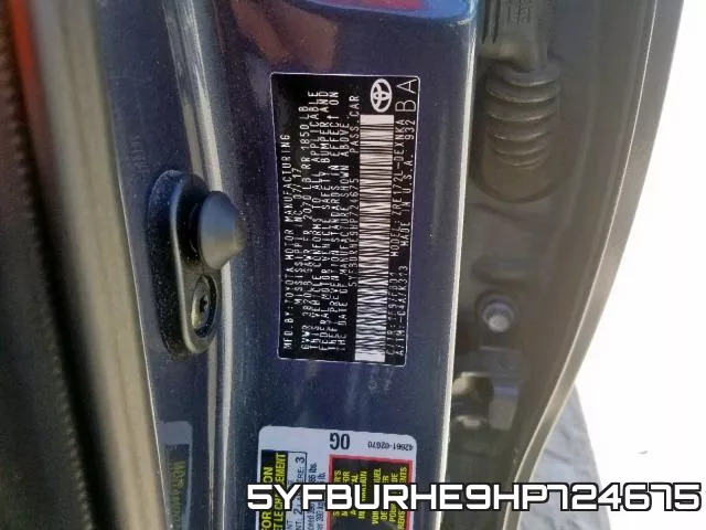 5YFBURHE9HP724675 фото 2
