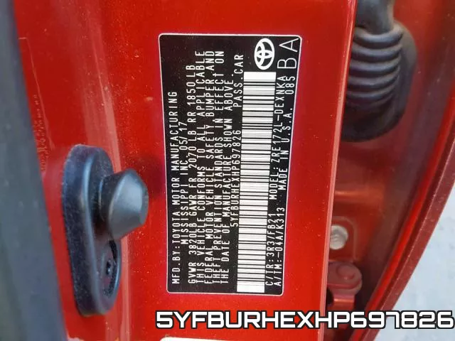 5YFBURHEXHP697826 фото 2