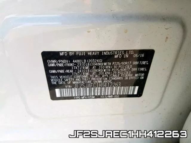 JF2SJAEC1HH412263 фото 2