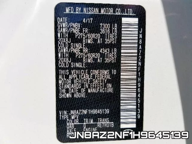 JN8AZ2NF1H9645139 фото 2