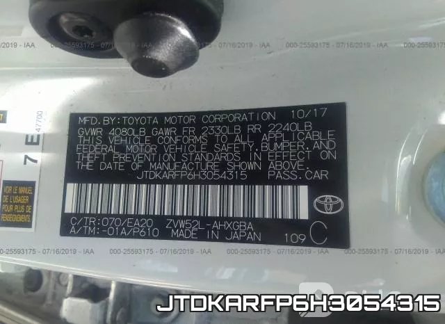 JTDKARFP6H3054315 фото 9