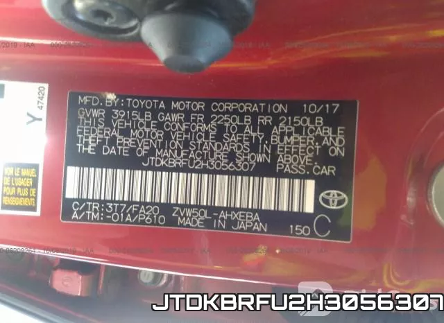 JTDKBRFU2H3056307 фото 10