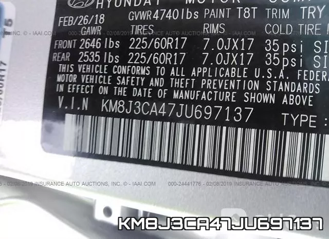 KM8J3CA47JU697137 фото 10