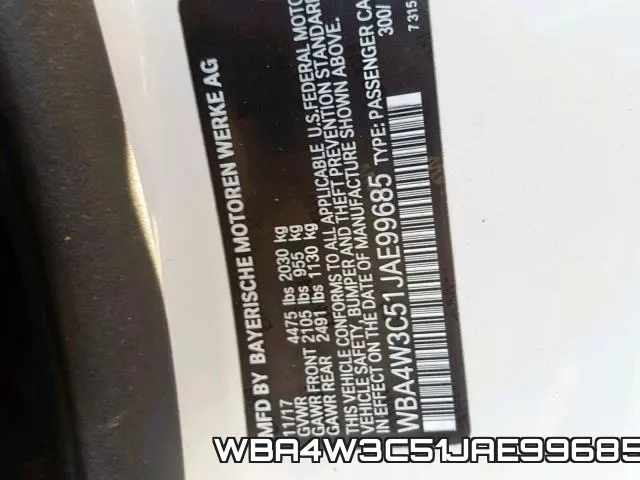 WBA4W3C51JAE99685 фото 2