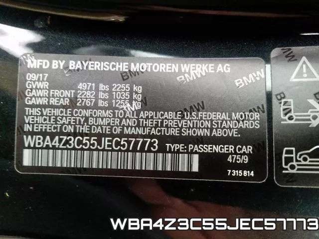 WBA4Z3C55JEC57773 фото 2