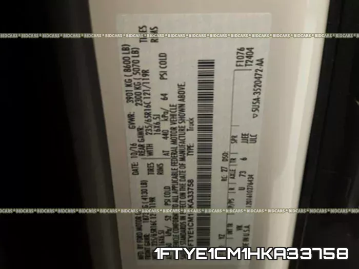 1FTYE1CM1HKA33758 фото 2