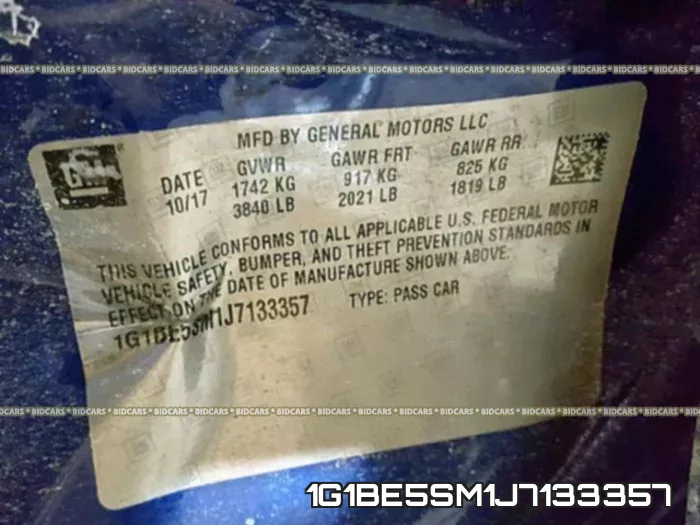1G1BE5SM1J7133357 фото 2