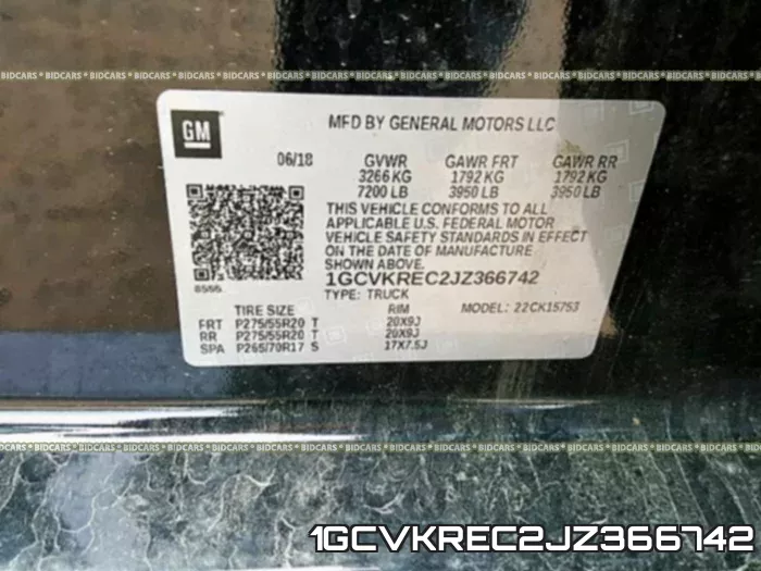 1GCVKREC2JZ366742 фото 2