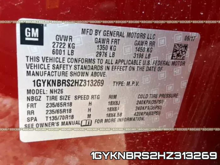 1GYKNBRS2HZ313269 фото 2