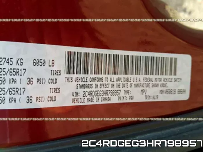 2C4RDGEG3HR798957 фото 2