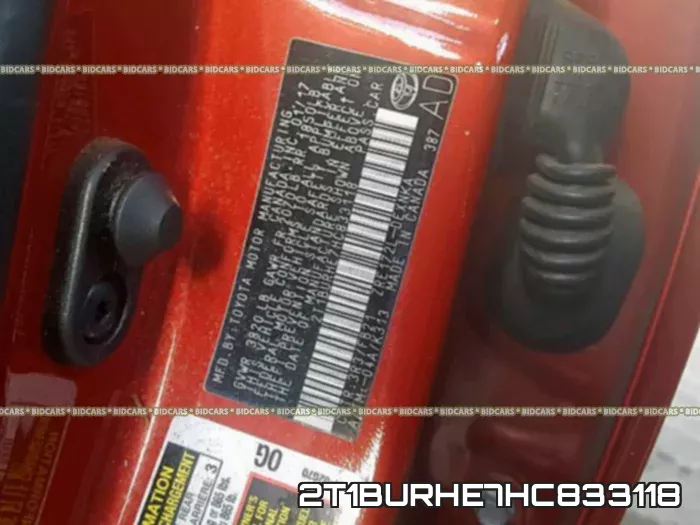 2T1BURHE7HC833118 фото 2