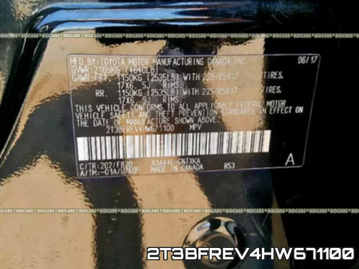 2T3BFREV4HW671100 фото 2