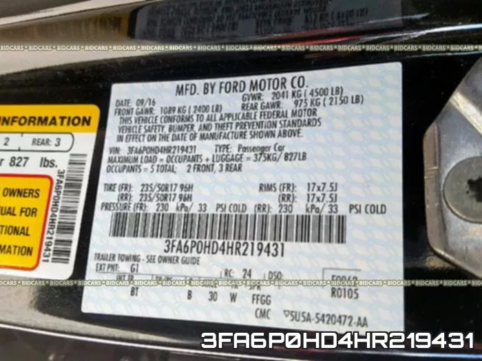 3FA6P0HD4HR219431 фото 2