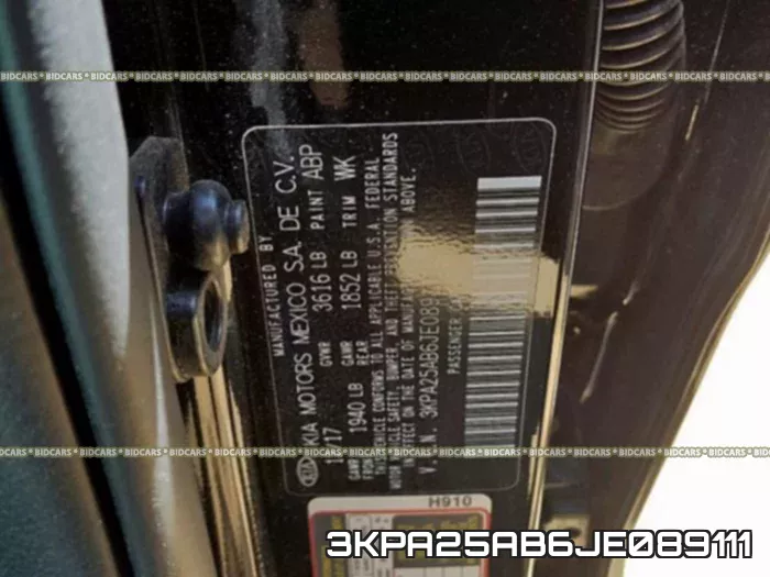 3KPA25AB6JE089111 фото 2