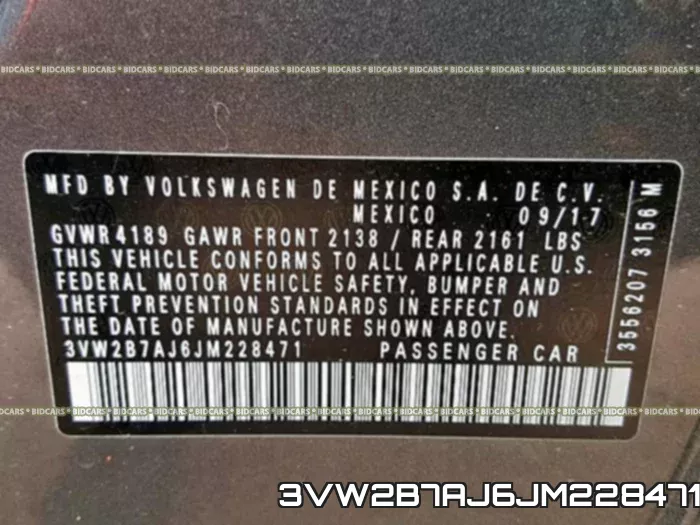 3VW2B7AJ6JM228471 фото 2