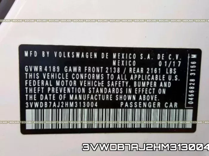 3VWDB7AJ2HM313004 фото 2