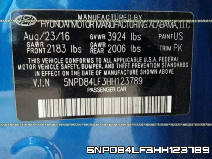 5NPD84LF3HH123789 фото 2