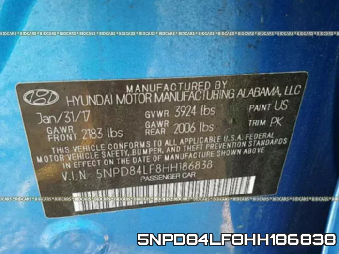 5NPD84LF8HH186838 фото 2