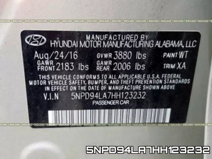 5NPD94LA7HH123232 фото 2