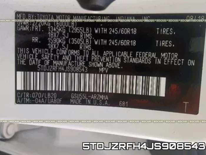 5TDJZRFH4JS908543 фото 2