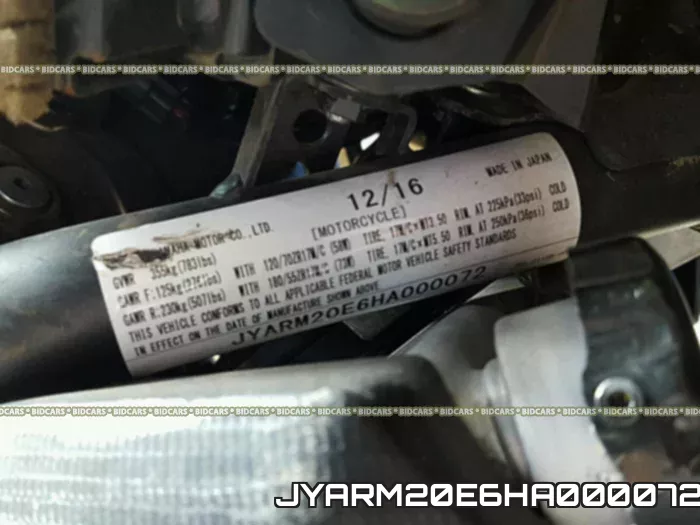 JYARM20E6HA000072 фото 2