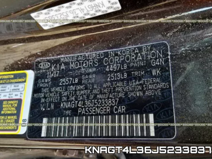 KNAGT4L36J5233837 фото 2