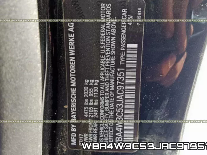 WBA4W3C53JAC97351 фото 2