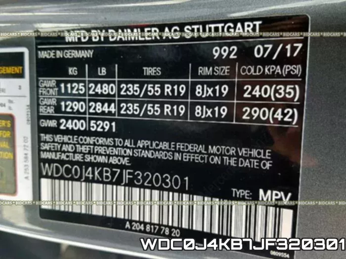 WDC0J4KB7JF320301 фото 2