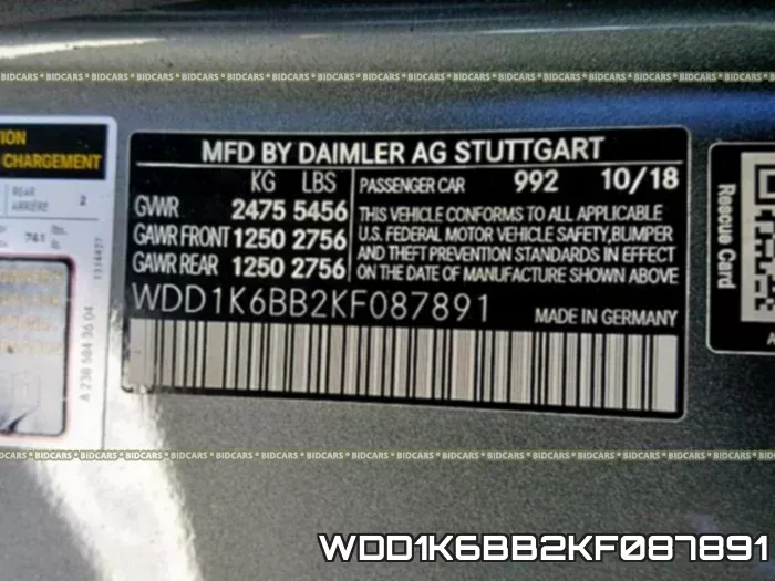 WDD1K6BB2KF087891 фото 2