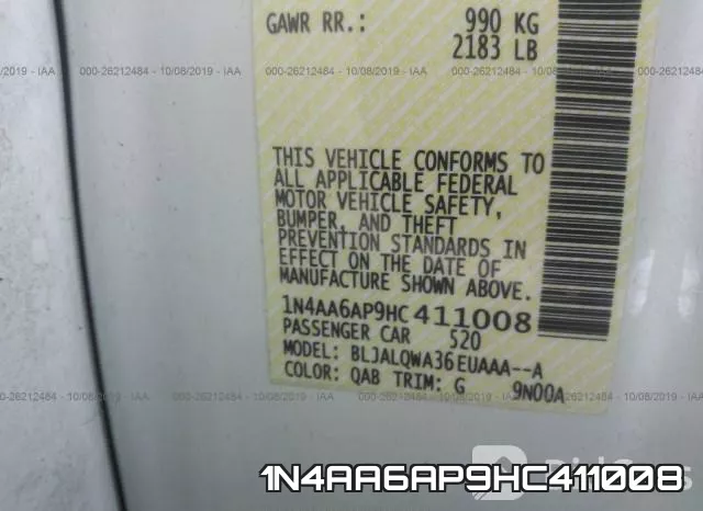 1N4AA6AP9HC411008 фото 10