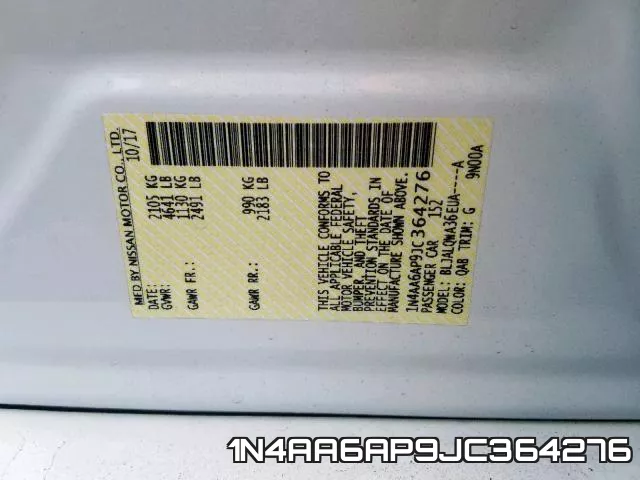 1N4AA6AP9JC364276 фото 2