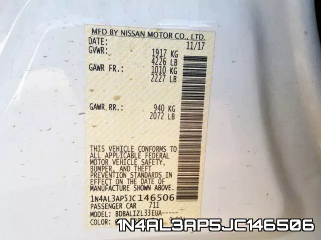1N4AL3AP5JC146506 фото 2
