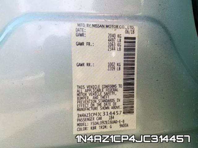 1N4AZ1CP4JC314457 фото 2