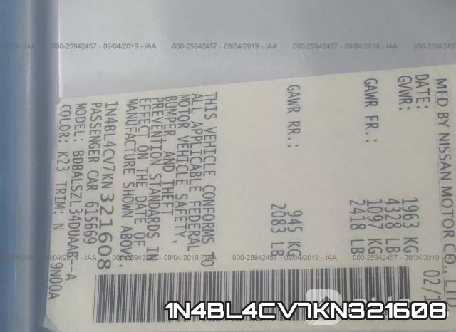1N4BL4CV7KN321608 фото 10