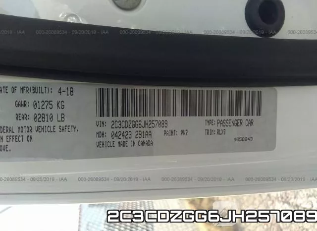 2C3CDZGG6JH257089 фото 10