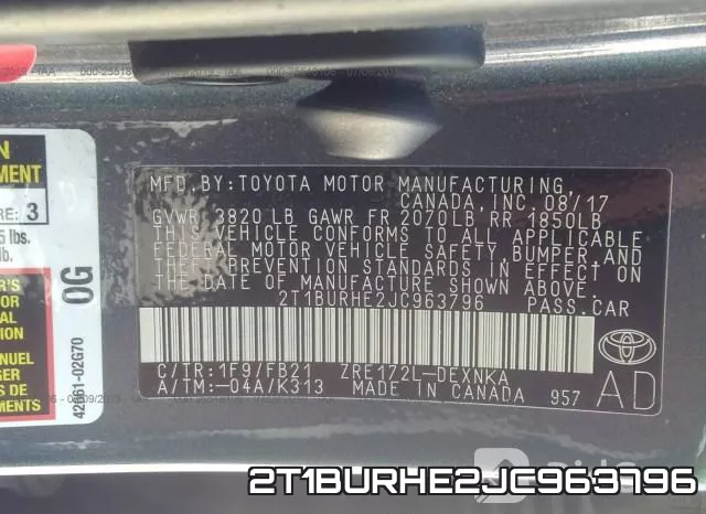 2T1BURHE2JC963796 фото 10