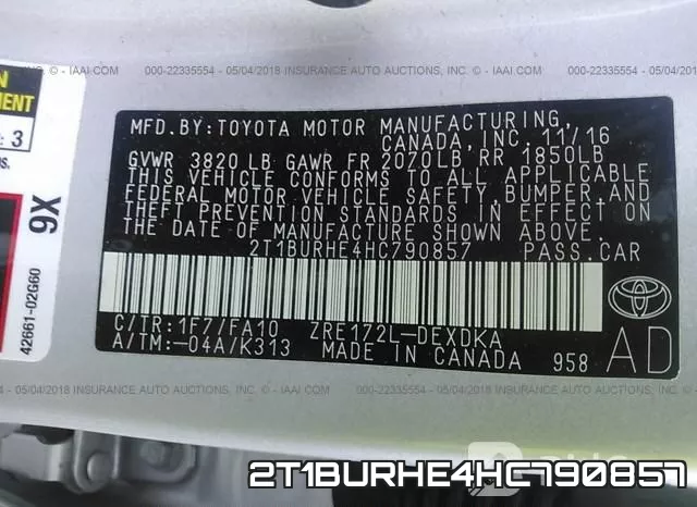2T1BURHE4HC790857 фото 10