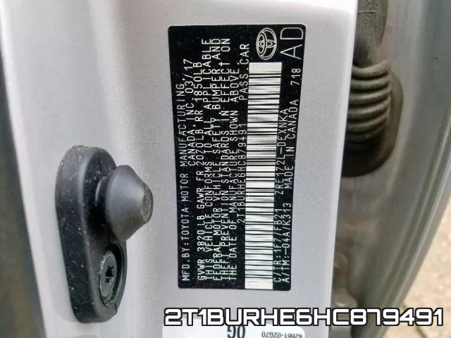 2T1BURHE6HC879491 фото 2