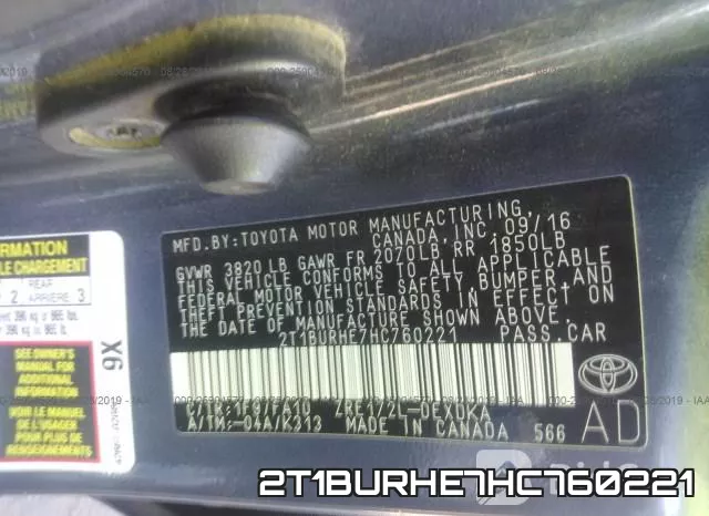 2T1BURHE7HC760221 фото 10