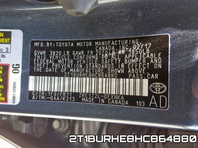 2T1BURHE8HC864880 фото 2