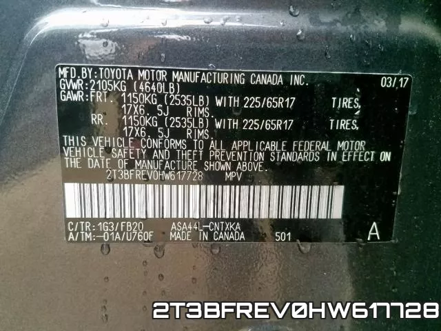 2T3BFREV0HW617728 фото 2