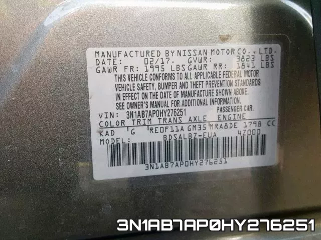 3N1AB7AP0HY276251 фото 2