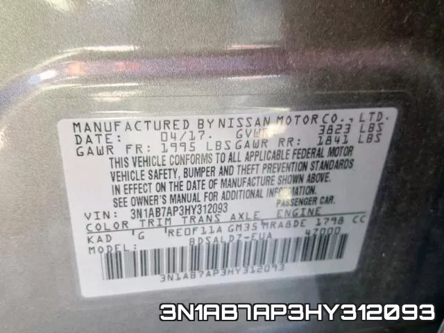 3N1AB7AP3HY312093 фото 2